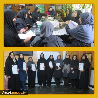 تجلیل از کارکنان واحد آموزش در آموزشکده ملی مهارت دختران ساری  به مناسبت هفته آموزش