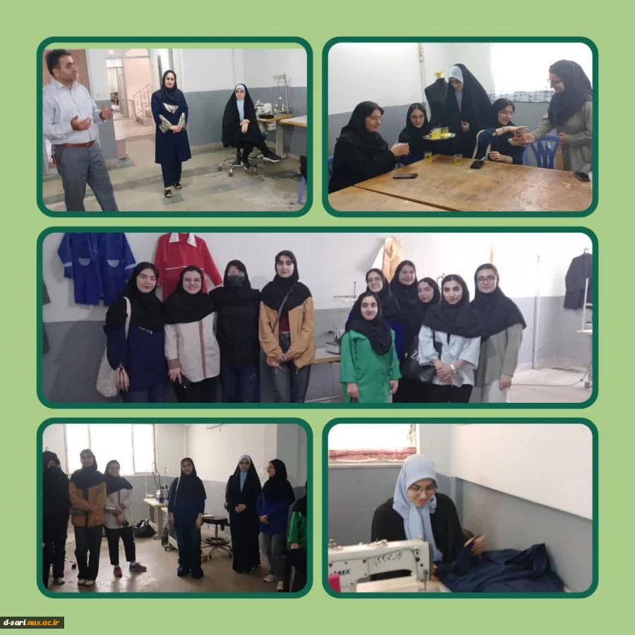 بازدید دانشجویان رشته طراحی دوخت و لباس آموزشکده ملی مهارت دختران ساری از کارگاه خیاطی در جوار خوابگاه واقع در خیابان فرهنگ
 2